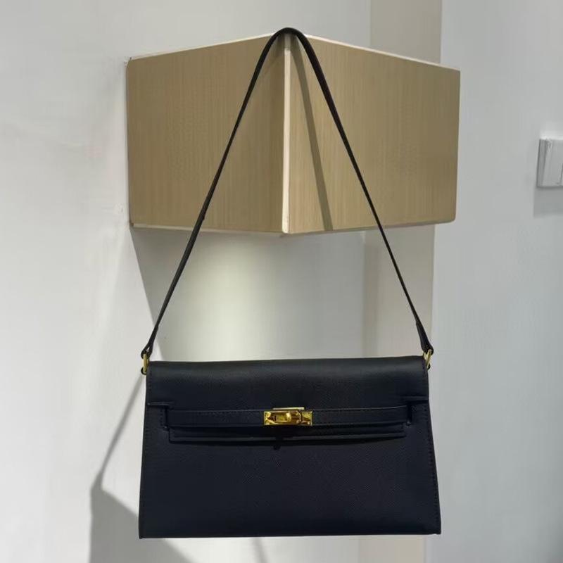 Nová jednobarevná podpažní taška z pravé kůže, Dámská taška přes rameno, Módní taška crossbody, Univerzální malá čtvercová taška pro ženy