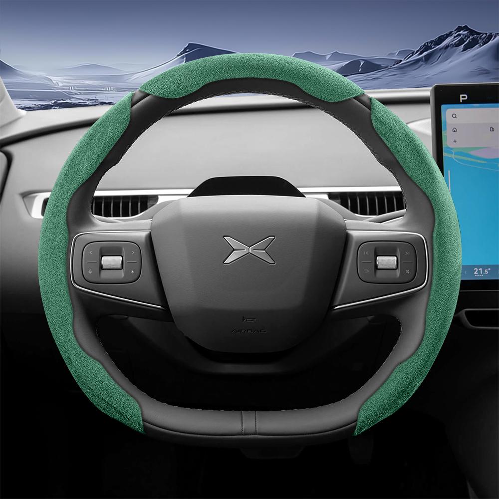 bpzsw1 Suitable for Xpeng Sports Suede Steering Wheel Cover, Split Snap-On Style, Non-Slip and Durable, for Models Such as G6, G9, P7, P7+, X9, G3,