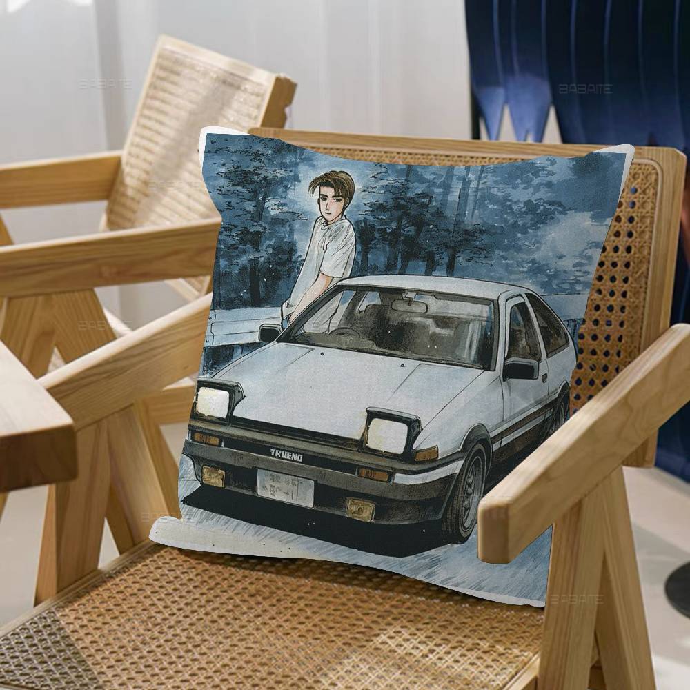 Anime IInitial D Pillow Cushion Cover Pillowcase Living Room Sofa Home Decor Customized