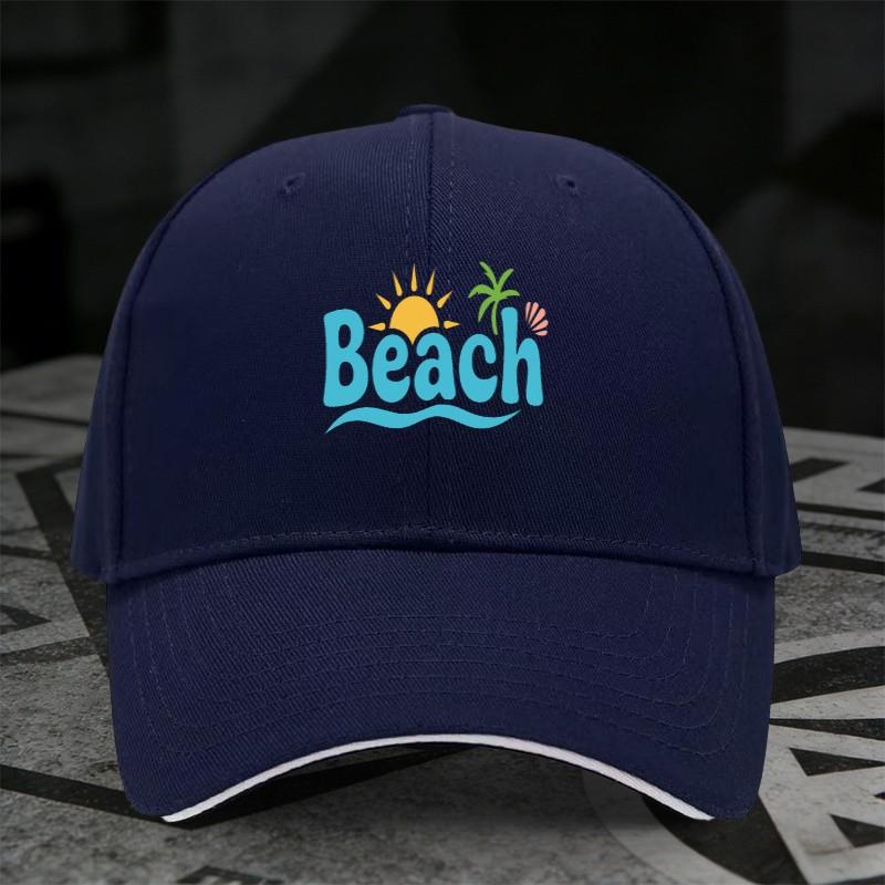 Beach Vacation Graphic Baseball Cap Polyester Casual Adjustable Unisex Summer Cap One Size