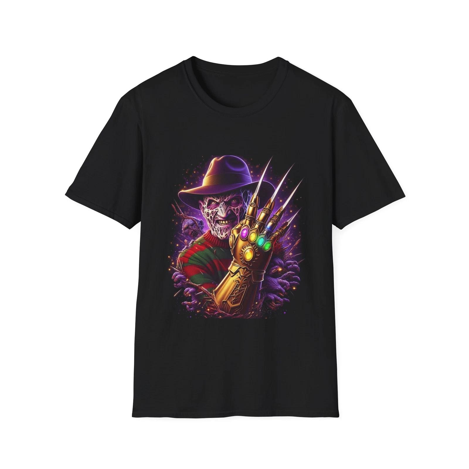 Freddy Krueger & Thanos Mashup T-Shirt - Ultimate Villain Showdown Graphic Tee XXXL