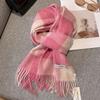 Small wool checkerboard simple winter versatile warm scarf female scarf student style