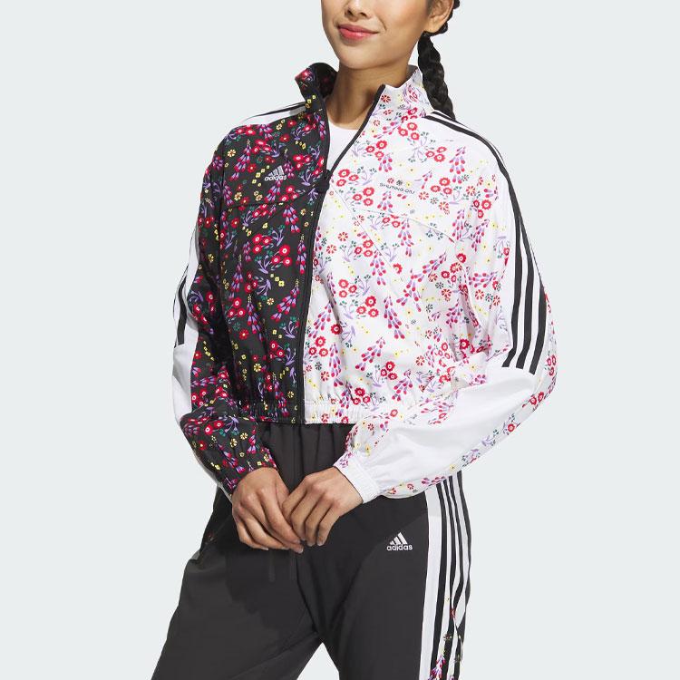 Adidas X Shuting Qiu Co-Branded Woven Floral Print Sports Casual Jacket Women Jackets Black White IM8441