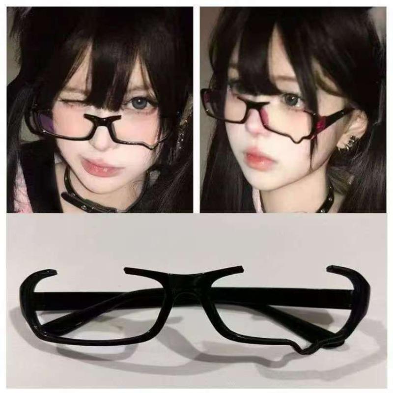 Attractive Glasses Women's Crying Tears Frame Y2k Half-Frame Glasses Kawaii Gothic Eyeglasses For Unisex Cosplay Daily Wear Accessory Eyewear Gifts