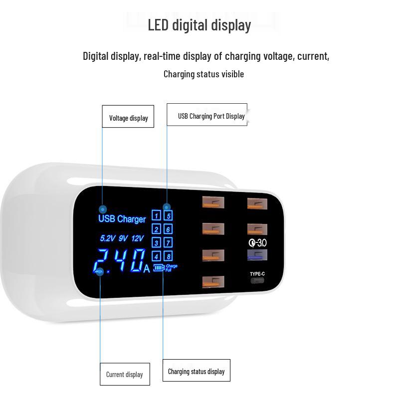 High-Speed Multi-Port USB Charger for Huawei, Vivo, and Apple