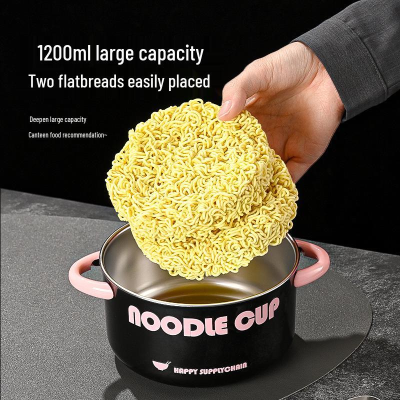 304 Stainless Steel Double Layer Insulated Noodle Bowl - Portable Bento & Lunch Box