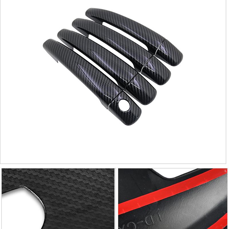 Car Exterior Carbon Fiber Stickers Door Handle Cover for Citroen C3 Picasso 2009 2010 2011 2012 2013 2014 2015 2016 2017