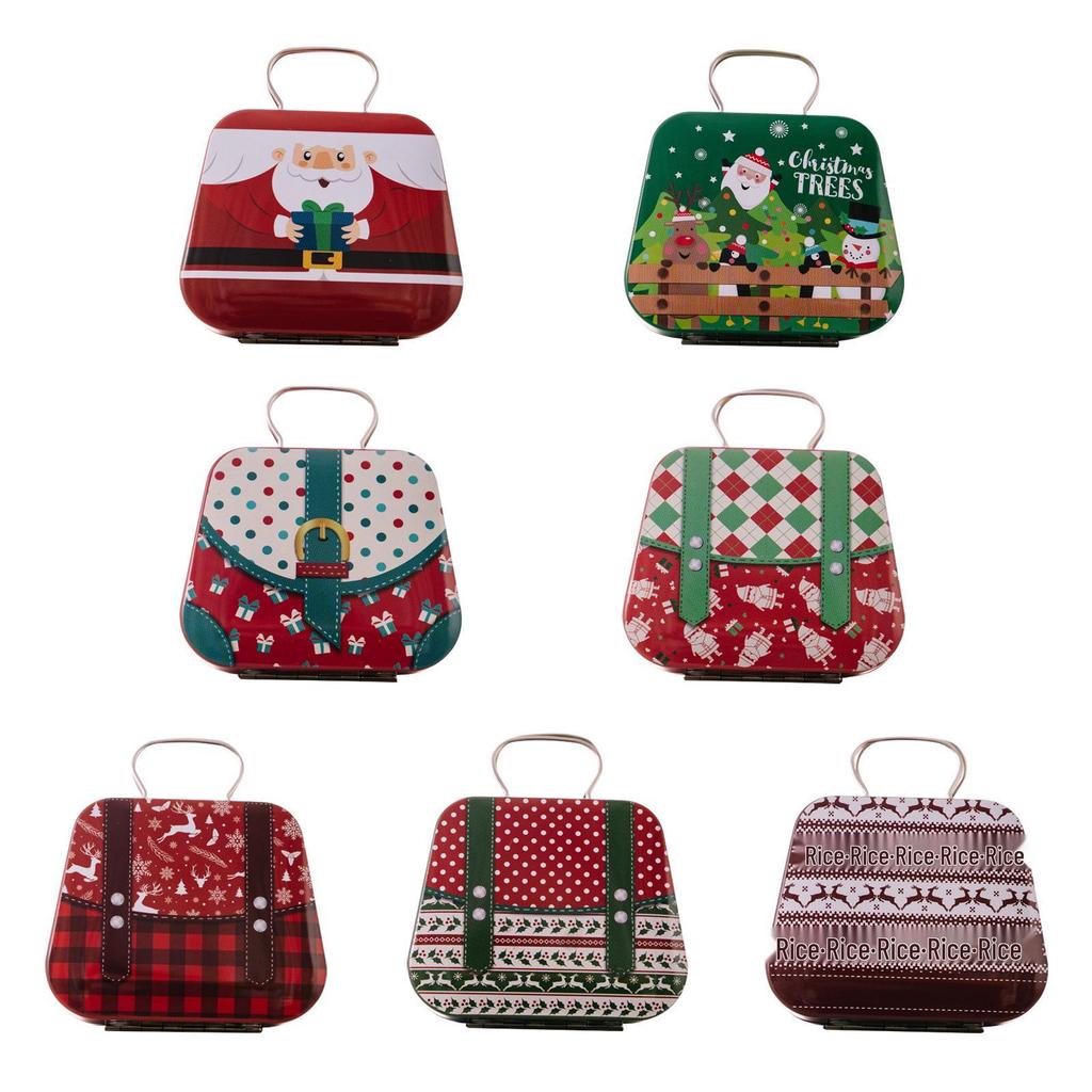 Haobei Christmas Tinplate Handbag Candy Box for Children - Small Cookie Gift Box