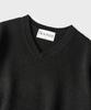 HOOVES Wool Blend V-Neck Crop Knit [Black]