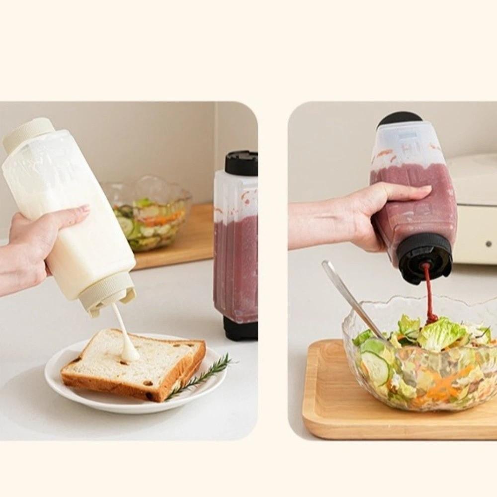 Double Head Squeeze Sauce Bottle Large Capacity Large Mouth Ketchup Dispenser Leak-Proof 720 ML Condiment Dispenser