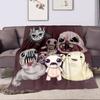 Crying Character with Monsters Design Patterned flannel blanket perfect for the bedroom living room, sofa, or a little nap