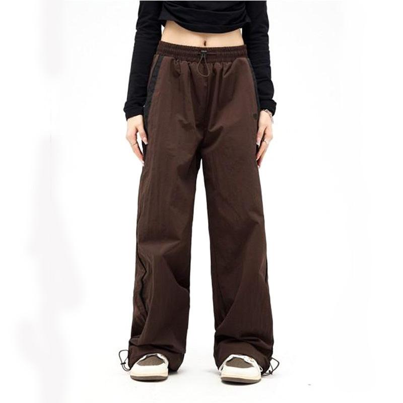 Retro Casual Wide-leg Trousers, Thin Straight Loose Sports Pants