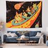 Space Adventure Cat Tapestry  Fun  Creative Home Wall Decor