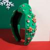 Christmas Pearl Beads Knot Hairband Baroque Style Rhinestone Embellished Headband Adult Christmas Party Hair Accessories