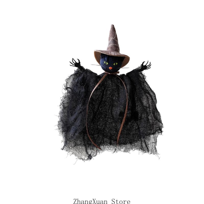 3XUF Kitten Witch Hanging Decoration For Home Garden Shelf Indoor and Outdoor Decoration