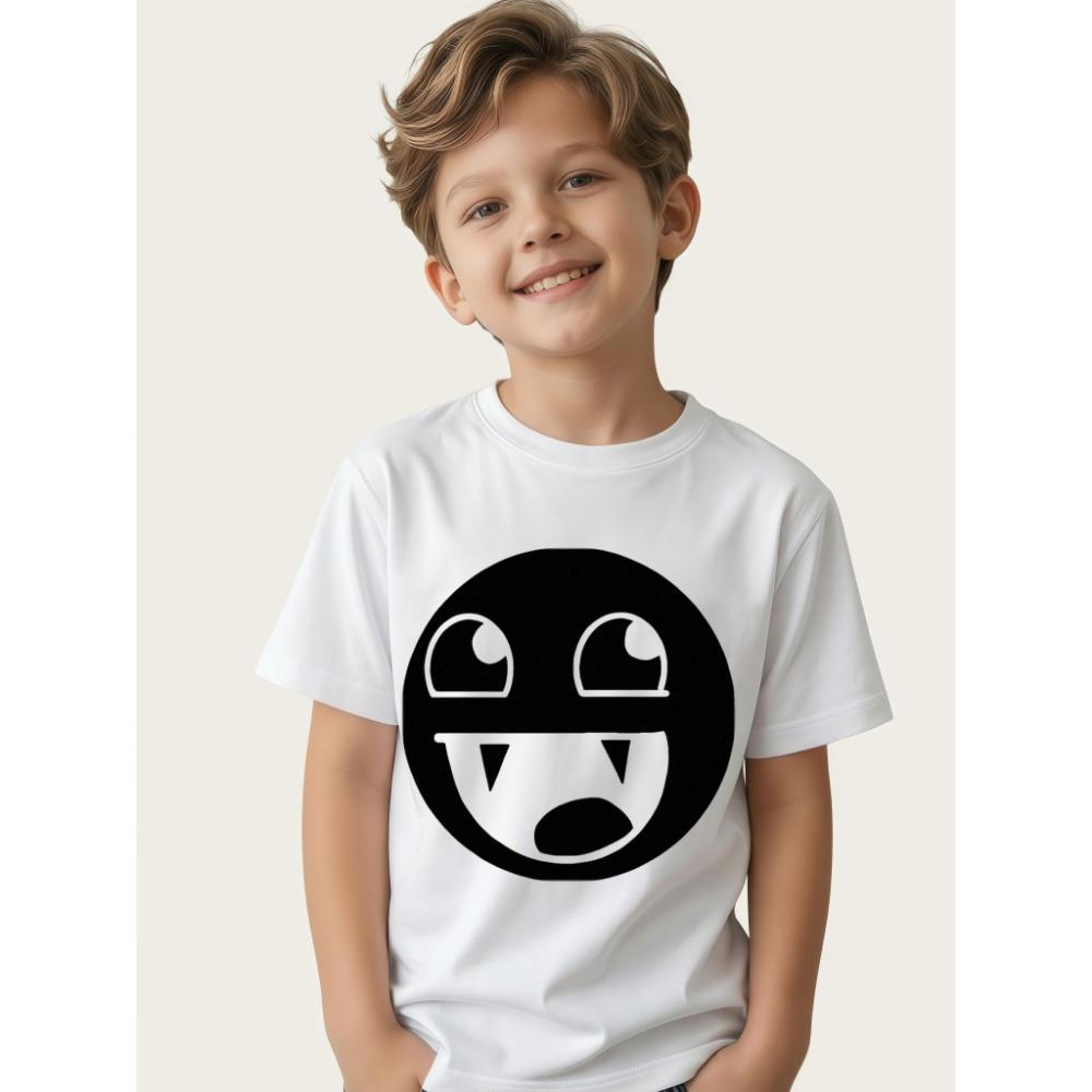 

Children s graphic T-shirt - funny print, casual round neck T-shirt, comfortable and soft, 160