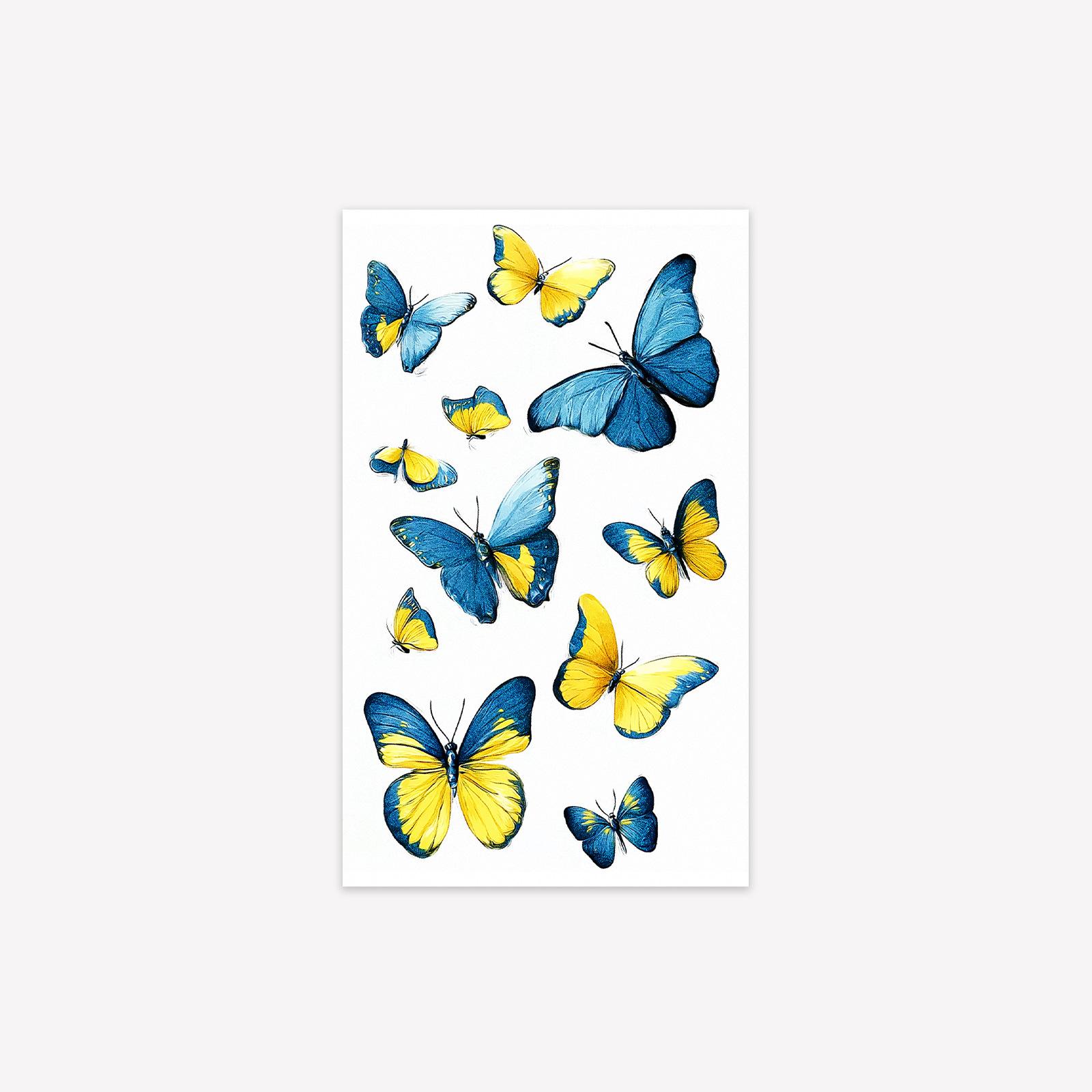 Glitter Butterfly Clavicle Waist Belly Tattoo Sticker Advanced Sense Personality Simple Tattoo Sticker 9*15