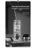 Portable Double-Layer Glass Tea Cup with One-Touch Lid – Unisex Business Gift
