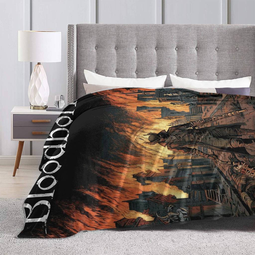 Bloodborne Dark Souls Decke Warm Weich Bedruckte Plüschdecke für Mädchen Jungen Sofa Stuhl Flanell Tagesdecke Bettbezug