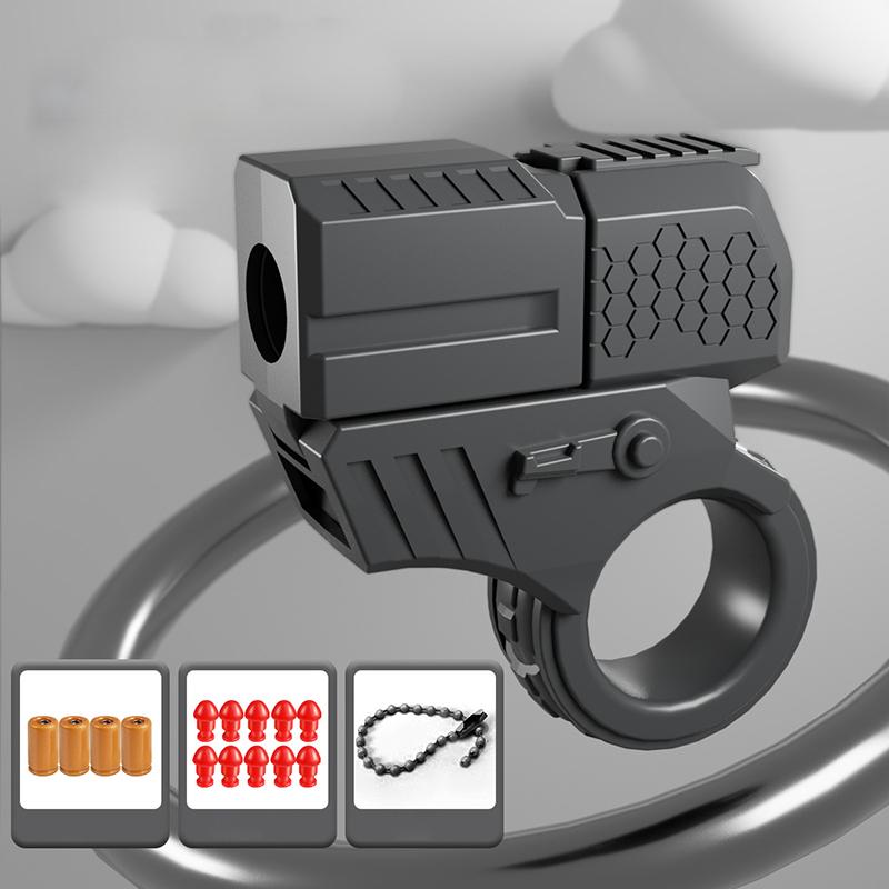 1PC Mini Gun Skořápka vysunutá Může spustit dekompresi EDC Prst Ring Pistole Fidget Spinner Ratchet Úzkost Uvolnění stresu Dětské zbraně