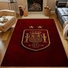 Golden Spanish Emblem on Red Background Patterned carpet, non slip mat suitable for living room and bedroom sofas