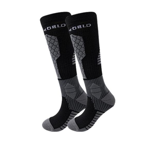 

Зимние лыжные носки мужские женские утолщенные теплые компрессионные спортивные носки термо носки до колена для альпинизма сноубординга катания на лыжах чёрный