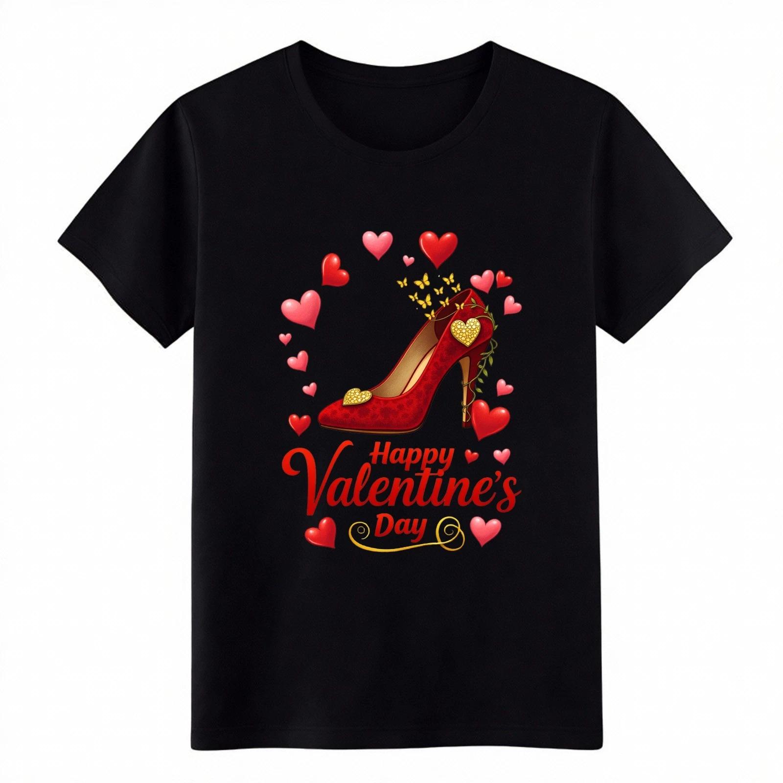 

Unisex Red Heel&Heart Valentine s Graphic Shirt-Romantic Casual Date Outfit Tee XL