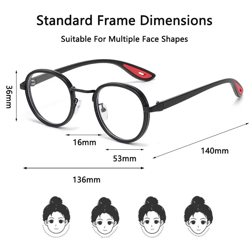 Xiaomi Men and Women Retro Round Blue Light Blocking Glasses Trendy Fashion Eyewear for Reading, Gaming, Office Work and Daily Wear