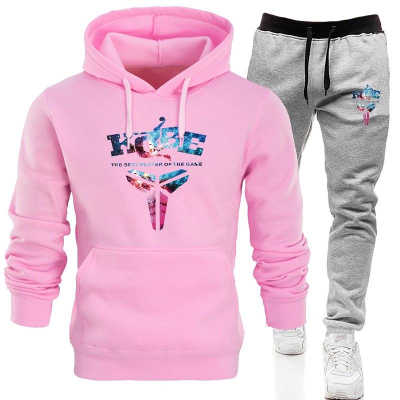 Kobe Bryant Memorial Hoodie Set Mens Black Mamba Streetwear Starry Sport Tracksuit Winter