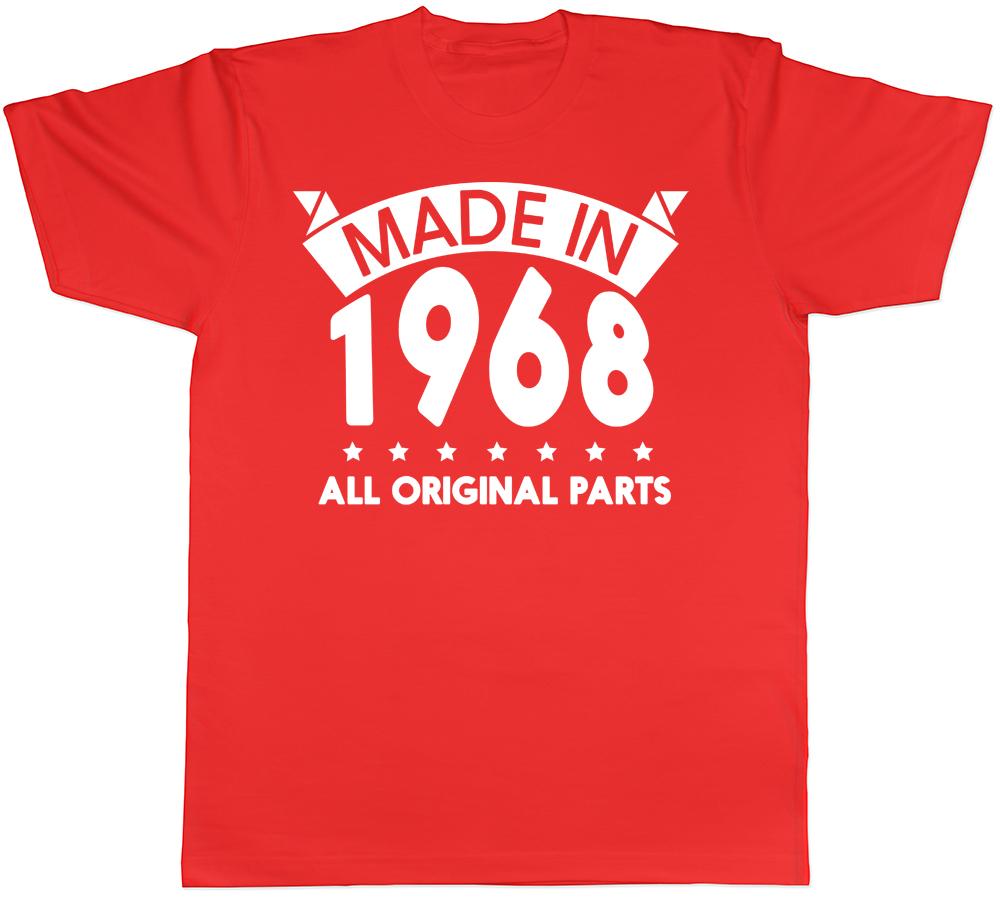 Made in 1968 All Original Parts Birthday Unisexs Short Sleeve TShirt S