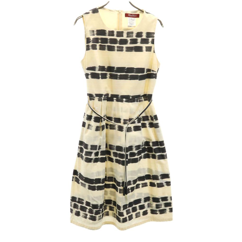 Max Mara Overall Handle No Sleeve One Piece 40 Beige Women Used