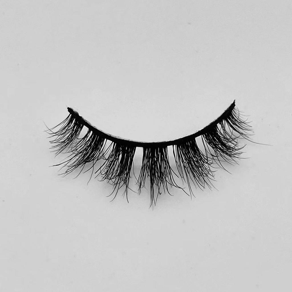 New Product 12mm Natural Mink Hair False Eyelashes European And American Eyelashes Hard Stem Short Eyelashes False Eyelashes