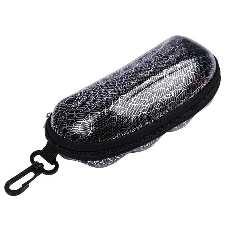 Black Eyeglass Case Zippered Case With Carabiner Etc-96