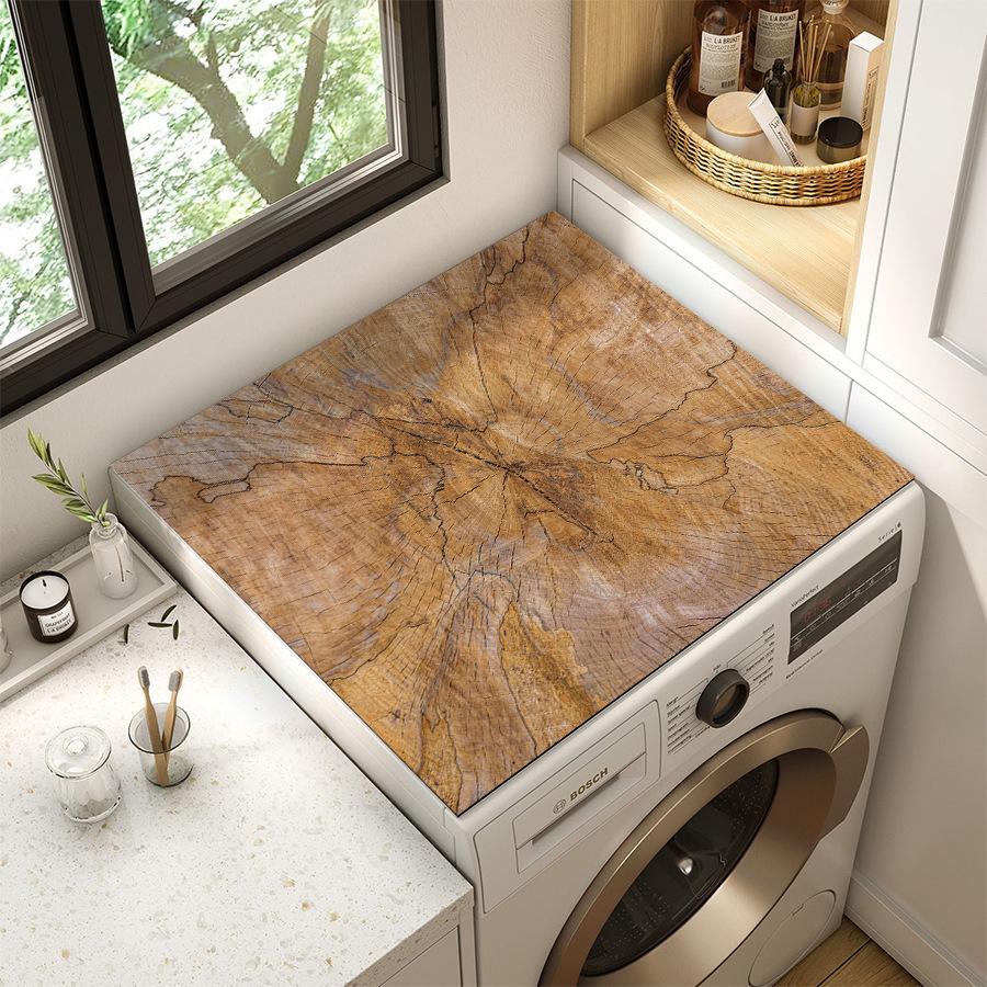 Чехол-подкладка для стиральной машины с текстурой дерева и абсорбирующая противоскользящая подкладка - Подходит для защиты столешницы кухнипрачечной от стиральных машин и микроволновых печей 30 30cm 790₽
