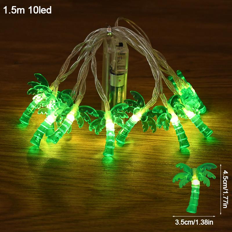 1.5M Flamingo Pineapple LED String Light Summer Tropical Hawaiian Party Decoration Palm Tree Fairy Light Garland Beach Wedding