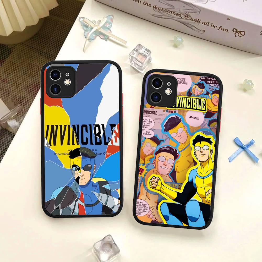 Populaire Superhelden Serie I-Invincible Voor IPhone 11 12 13 14 15 16 Pro Max Plus X XS MAX Schokbestendige Matte Achterkant
