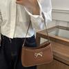 Elegant Bow Design Underarm Bag Women Fashi Pu Leather Hobo Bag Stylish Shoulder Bag Korean Minimalist Commute Crossbody Bag