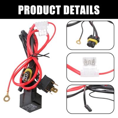 Motorcycle Headlight Wiring Harness Kit Universal High Conductivity Motorbike Light Cord for Near Far Beams Modification