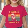 Kids Seven Year Old Cotton T-shirt Tops I Was 6 Now I'm 7 Birthday Funny 7th B-day Gift for Boy 67 Meme Birthday Cotton Tee