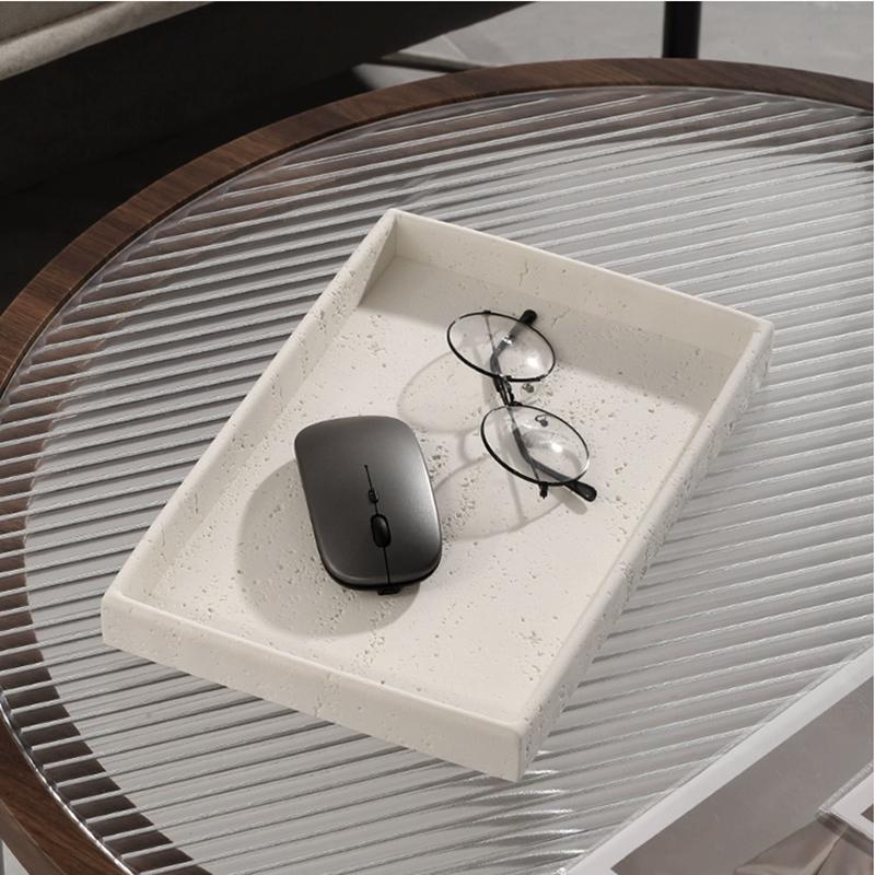 Rice White Hole Limestone Aromatherapy Diffusion Tray, Jewelry Tray, Bathroom Decoration, Dressing Table Tray, Natural Marble