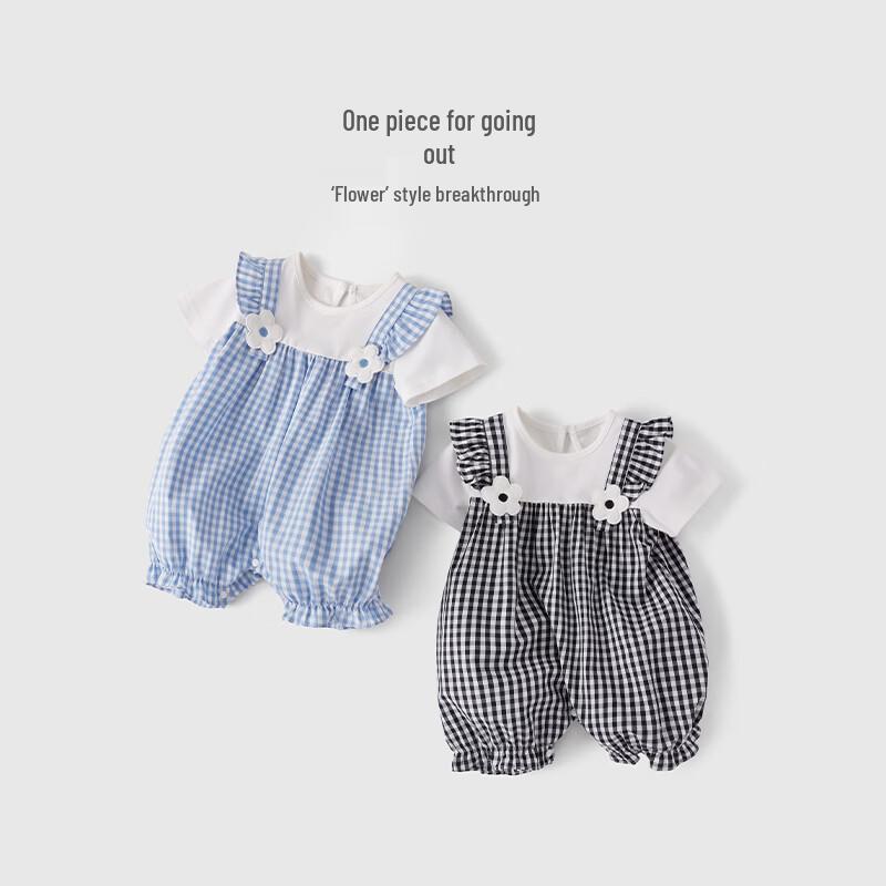 JELLYBABY Faux Two-Piece Baby Girl Summer Romper