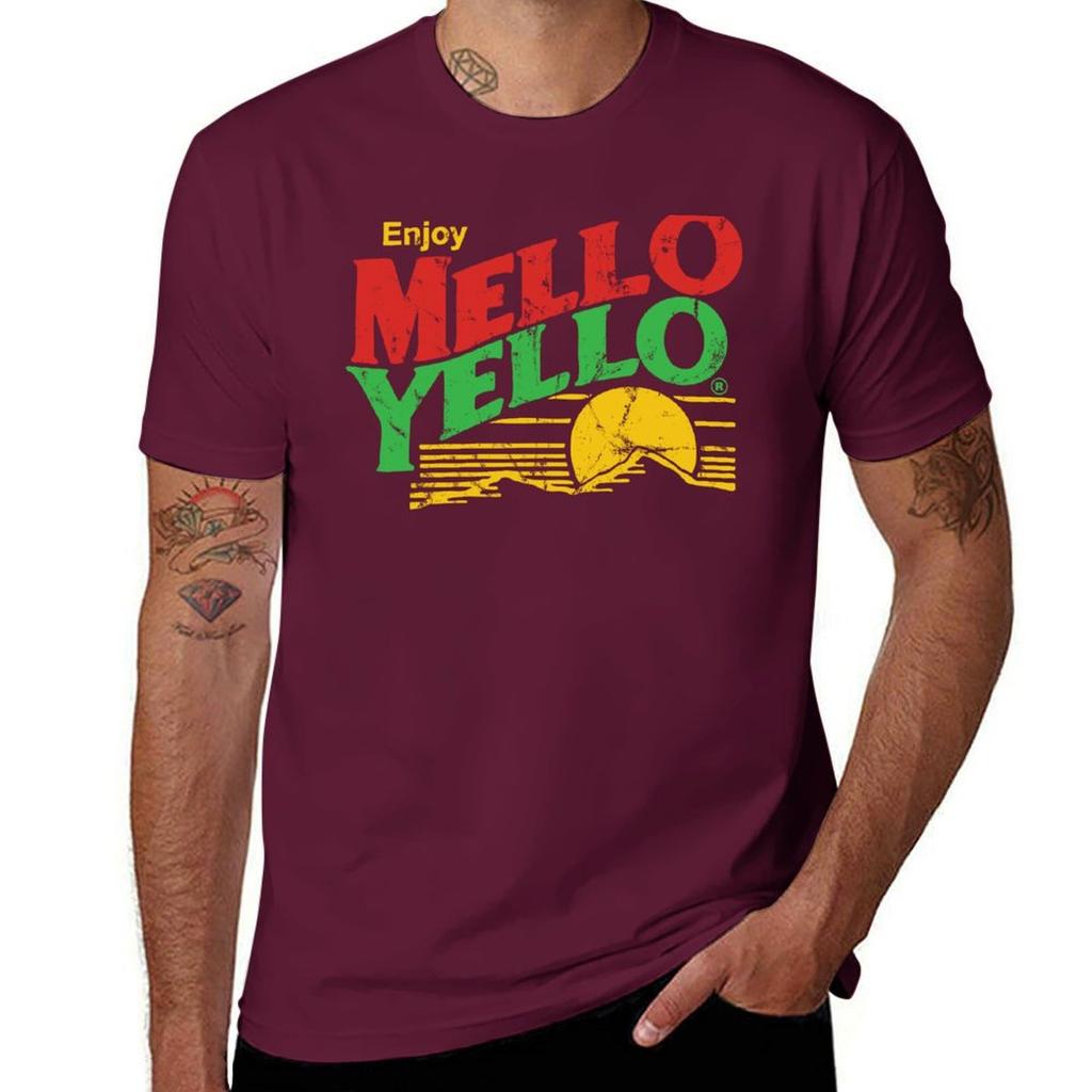 Enjoy Mello Yello vintage TShirt oversized t shirt boys animal print funny gifts cotton man tshirts mens t shirts
