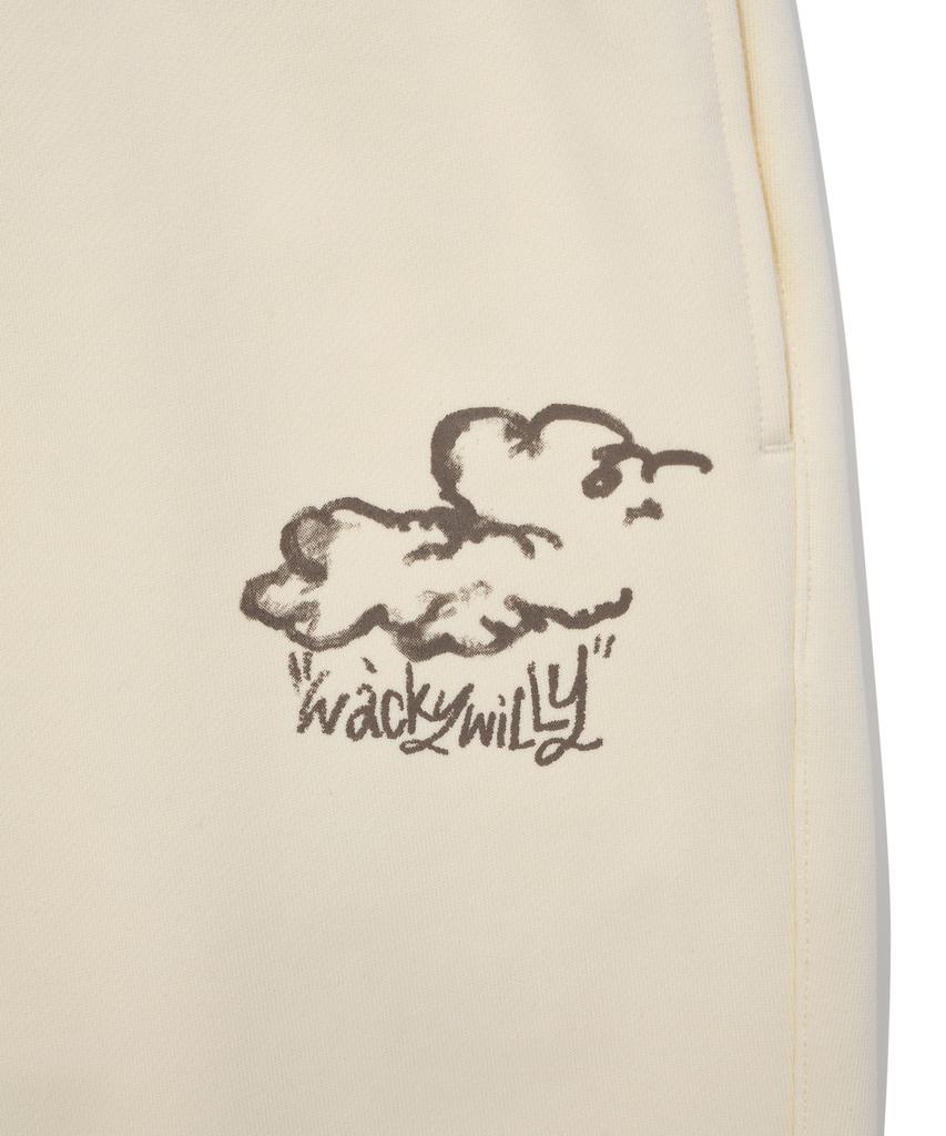 WACKY WILLY Spray Graphic Sweatpants Cream