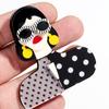 New Fashion Lady Acrylic Brooches for Women Grace Sunglasses Female Figure Badge Pins Office Jewelry Clothes Accessories Gift