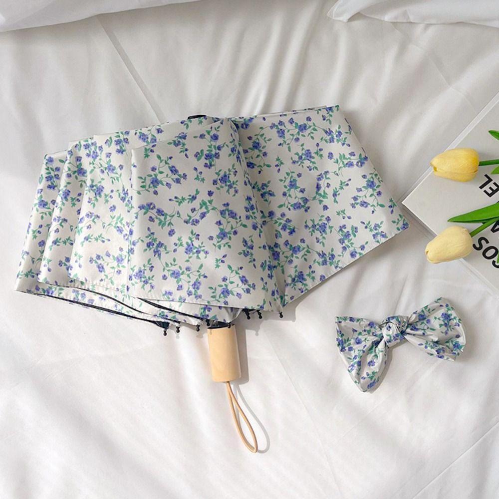 UV Protection Sunshade Umbrella Floral Patterns Dual Use Umbrella  Travel