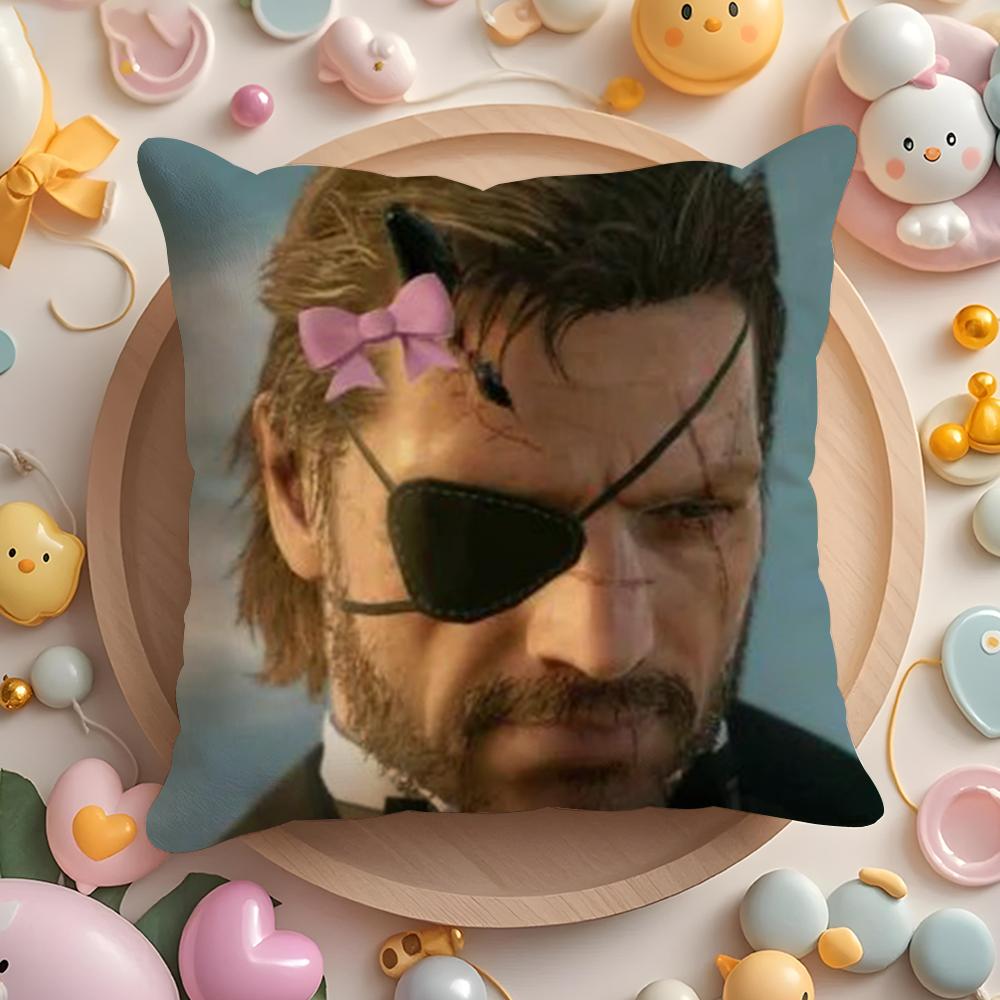 Metal Gear Solid Delta Eater Cushion Cover Plush Fabric Soft Double-Sided Printed Sofa Warm Winter Home Gift Pillow Cover