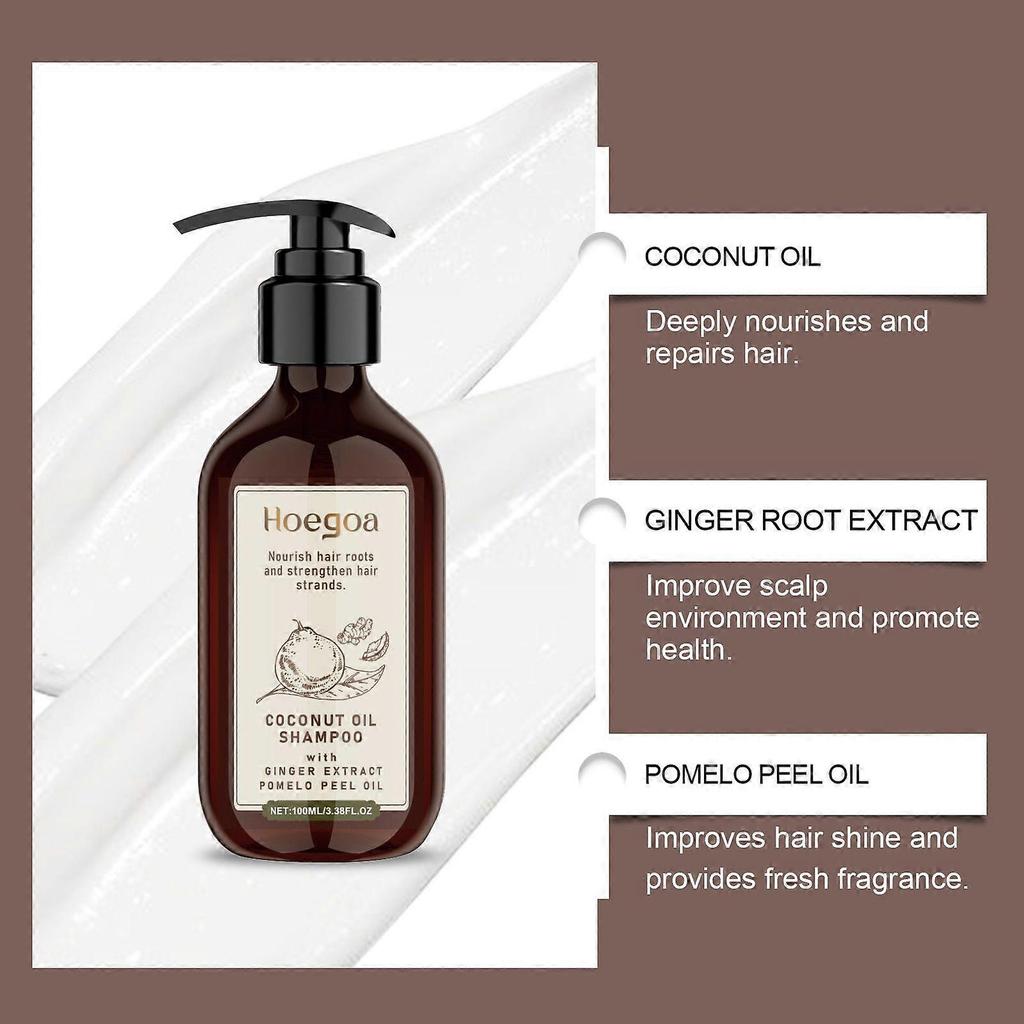 Hoegoa Coconut Oil Shampoo - Scalp Cleansing Care, Smooth And Shiny Hair, Nourishing Hair Follicles Shampoo