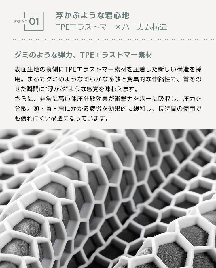 FluffyPlus Memory Foam Molded Neck Pillow (PillowGray) with Carrying Bag, Breathable, Pressure Dispersion, Floating Feeling, Fit, Washable Cover,