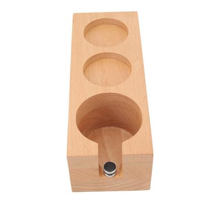 3 löcher Stampfen Basis Einstellbare Design Kaffee Tamper Halter Holz Distributor Station für Pulver