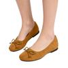 Women Bow Tie Ballet Flats Square Toe Slip On Lightweight Comfortable Casual Flat Shoes for Daily Wear